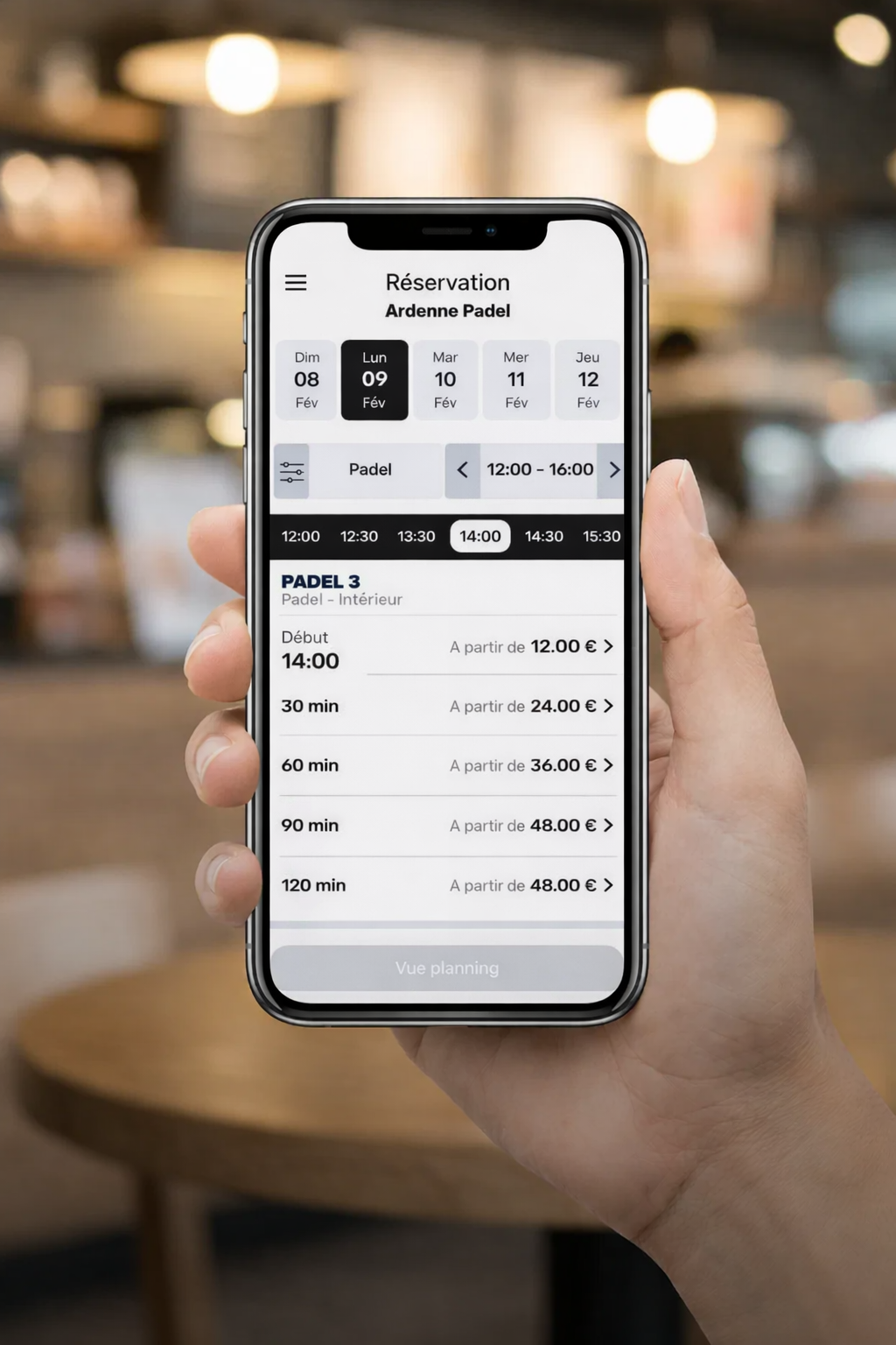 Réserver sur smartphone